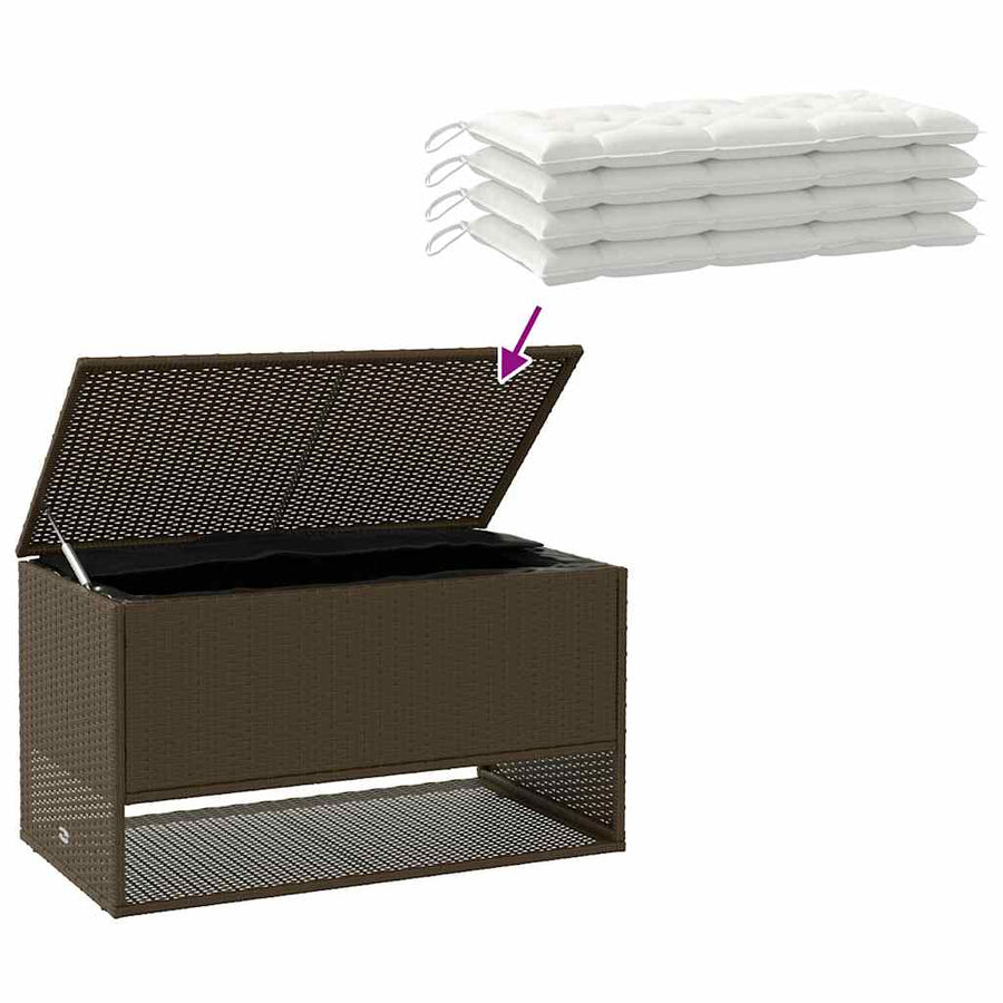Outdoor Cushion Box Brown 100x55x55.5 cm Poly Rattan