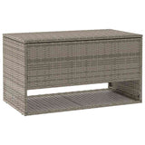 Outdoor Cushion Box Grey 100x55x55.5 cm Poly Rattan - Front View