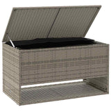 Outdoor Cushion Box Grey 100x55x55.5 cm Poly Rattan - Side View