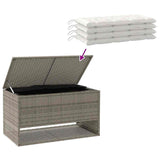 Outdoor Cushion Box Grey 100x55x55.5 cm Poly Rattan - Close-Up Angle
