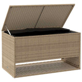 Outdoor Cushion Box Beige 100x55x55.5 cm Poly Rattan - Side View