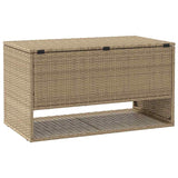 Outdoor Cushion Box Beige 100x55x55.5 cm Poly Rattan - Rear View
