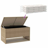 Outdoor Cushion Box Beige 100x55x55.5 cm Poly Rattan - Close-Up Angle