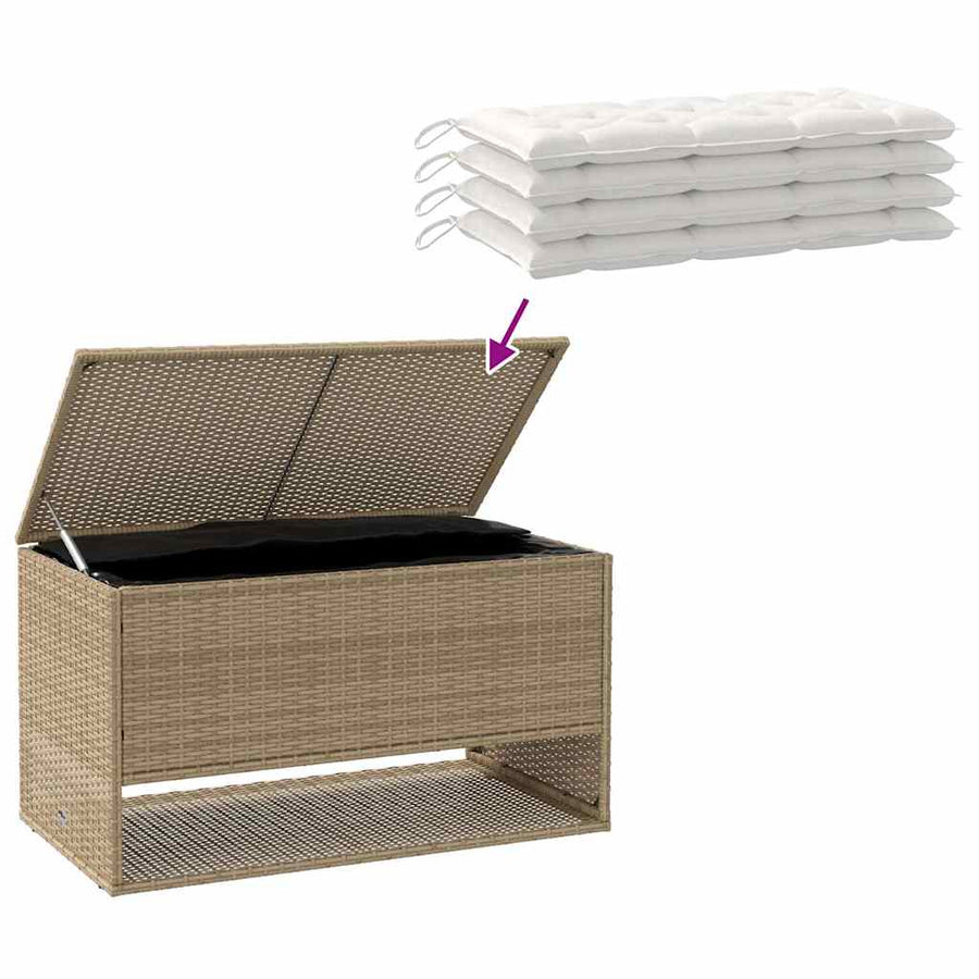 Outdoor Cushion Box Beige 100x55x55.5 cm Poly Rattan