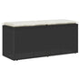 Garden Bench with Cushion Black 110x40x44 cm Poly Rattan