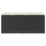 Garden Bench with Cushion Black 110x40x44 cm Poly Rattan