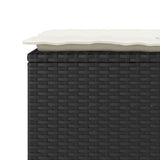 Garden Bench with Cushion Black 110x40x44 cm Poly Rattan