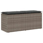 Garden Bench with Cushion Grey 110x40x44 cm Poly Rattan
