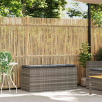 Garden Bench with Cushion Grey 110x40x44 cm Poly Rattan