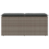 Garden Bench with Cushion Grey 110x40x44 cm Poly Rattan - Top-Down View