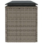 Garden Bench with Cushion Grey 110x40x44 cm Poly Rattan