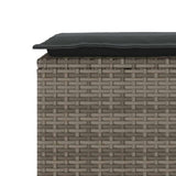 Garden Bench with Cushion Grey 110x40x44 cm Poly Rattan - Close-Up Angle