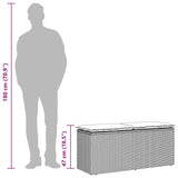 Garden Bench with Cushion Grey 110x40x44 cm Poly Rattan - Extra Image