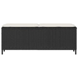 Garden Bench with Cushion Black 110x30x40.5 cm Poly Rattan - Top-Down View