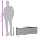 Garden Bench with Cushion Black 110x30x40.5 cm Poly Rattan - Extra Image