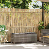Garden Bench with Cushion Grey 110x30x40.5 cm Poly Rattan