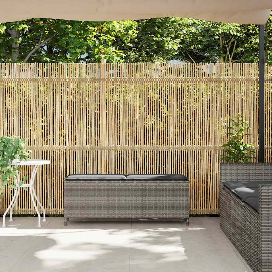Garden Bench with Cushion Grey 110x30x40.5 cm Poly Rattan