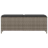 Garden Bench with Cushion Grey 110x30x40.5 cm Poly Rattan