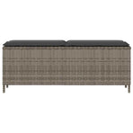 Garden Bench with Cushion Grey 110x30x40.5 cm Poly Rattan