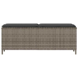 Garden Bench with Cushion Grey 110x30x40.5 cm Poly Rattan - Top-Down View