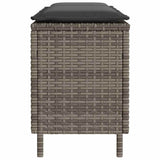 Garden Bench with Cushion Grey 110x30x40.5 cm Poly Rattan