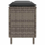 Garden Bench with Cushion Grey 110x30x40.5 cm Poly Rattan