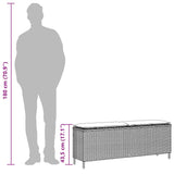 Garden Bench with Cushion Grey 110x30x40.5 cm Poly Rattan