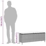 Garden Bench with Cushion Grey 110x30x40.5 cm Poly Rattan - Extra Image