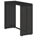 5 Piece Garden Sofa Set with Cushions Stackable Black Poly Rattan