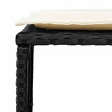 5 Piece Garden Sofa Set with Cushions Stackable Black Poly Rattan