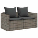 5 Piece Garden Sofa Set with Cushions Stackable Grey