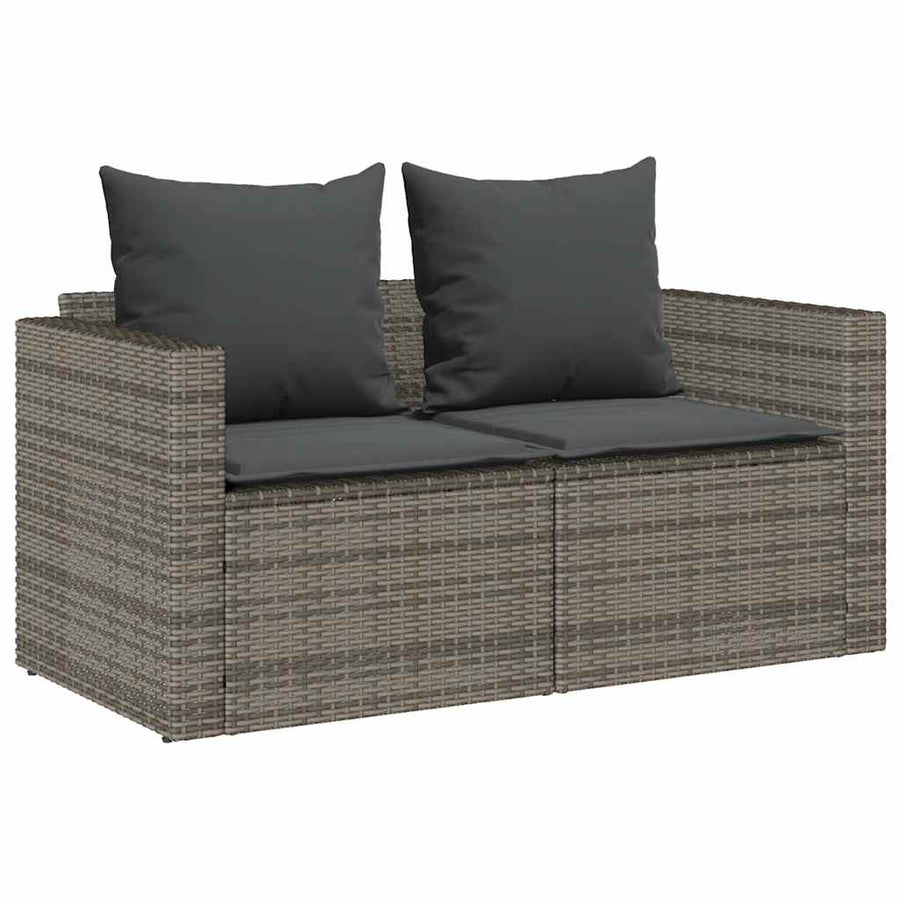5 Piece Garden Sofa Set with Cushions Stackable Grey