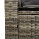 5 Piece Garden Sofa Set with Cushions Stackable Grey Poly Rattan