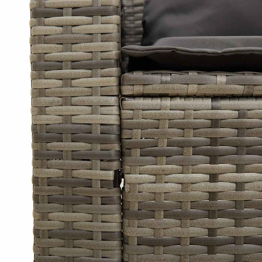 5 Piece Garden Sofa Set with Cushions Stackable Grey