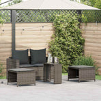 5 Piece Garden Sofa Set with Cushions Stackable Grey