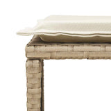 5 Piece Garden Sofa Set with Cushions Stackable Beige Poly Rattan
