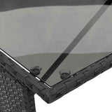 3 Piece Garden Dining Set with Cushions Black Poly Rattan - Extra Image