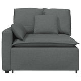 Modular Sofa Armrest End Module with Cushions Dark Grey 100 cm - Side View