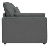 Modular Sofa Armrest End Module with Cushions Dark Grey 100 cm - Top-Down View