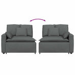 Modular Sofa Armrest End Module with Cushions Dark Grey 100 cm