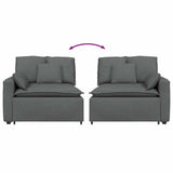 Modular Sofa Armrest End Module with Cushions Dark Grey 100 cm - Rear View