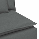 Modular Sofa Armrest End Module with Cushions Dark Grey 100 cm - Close-Up Angle