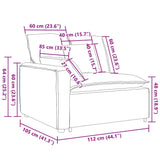 Modular Sofa Armrest End Module with Cushions Dark Grey 100 cm