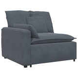 Modular Sofa Armrest End Module with Cushions Dark Grey 100 cm - Front View