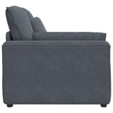 Modular Sofa Armrest End Module with Cushions Dark Grey 100 cm - Top-Down View