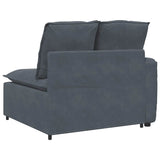 Modular Sofa Armrest End Module with Cushions Dark Grey 100 cm - 45-Degree Angle