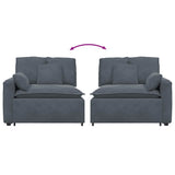 Modular Sofa Armrest End Module with Cushions Dark Grey 100 cm