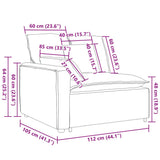 Modular Sofa Armrest End Module with Cushions Dark Grey 100 cm