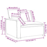 Modular Sofa Armrest End Module with Cushions Dark Grey 100 cm - Extra Image