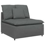 Modular Sofa Centre Module with Cushions Dark Grey 100 cm
